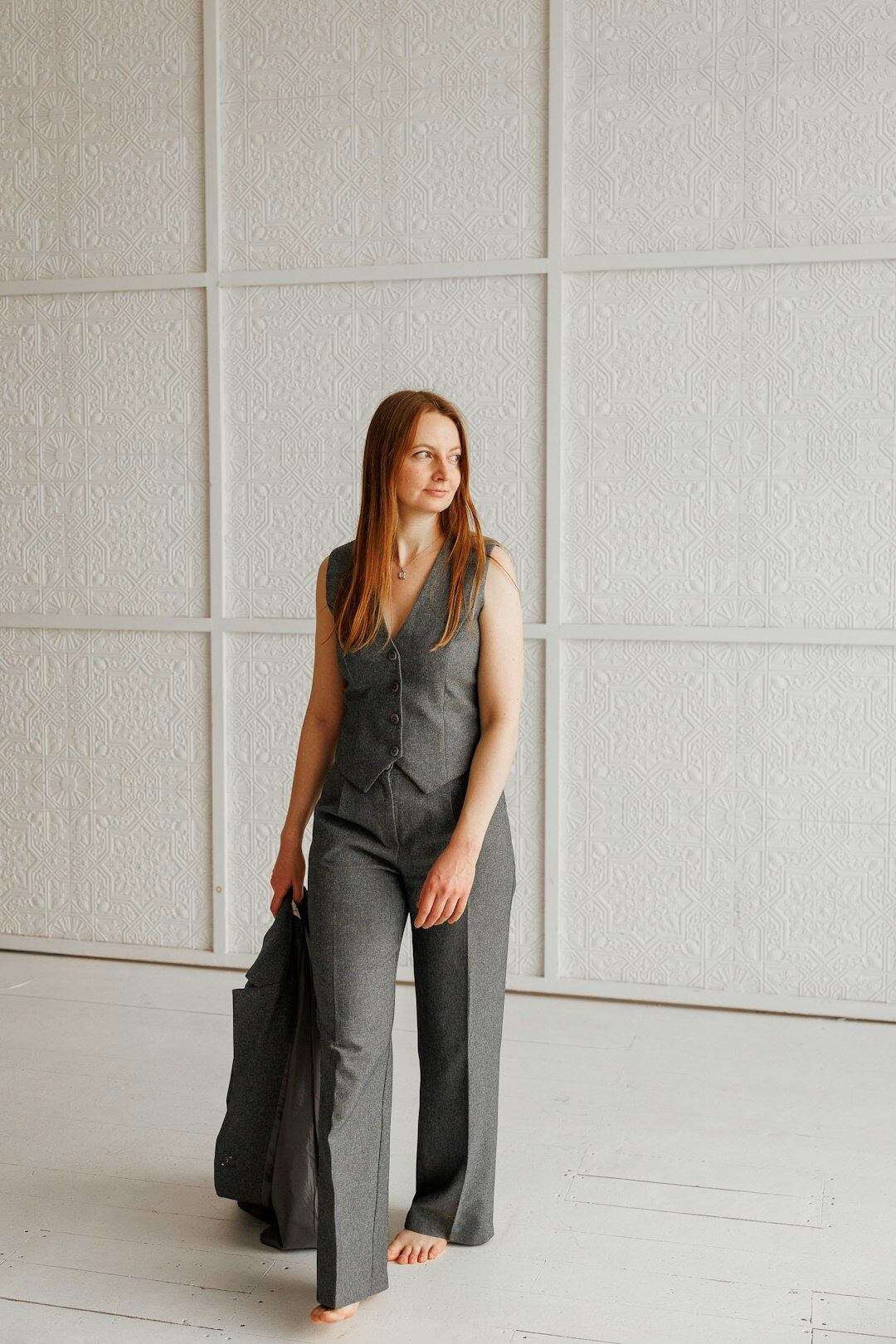 Studio portrait of a Uruguayan woman in business attire