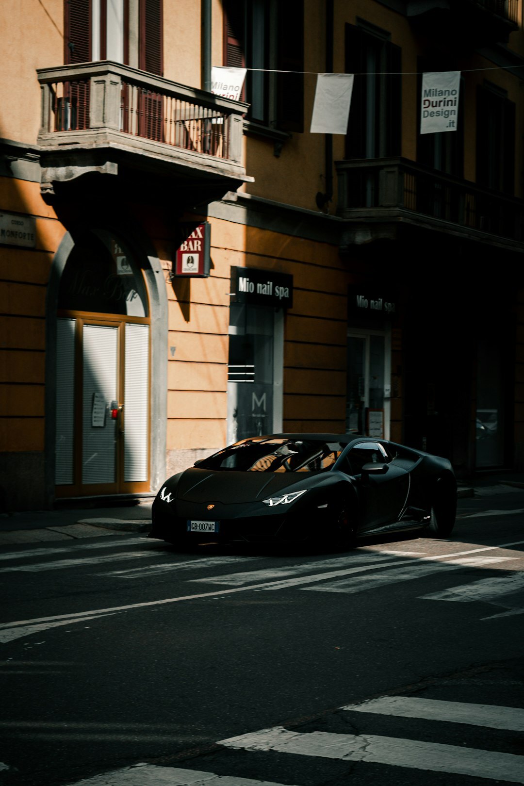 Dark cinematic photo of a luxury supercar
