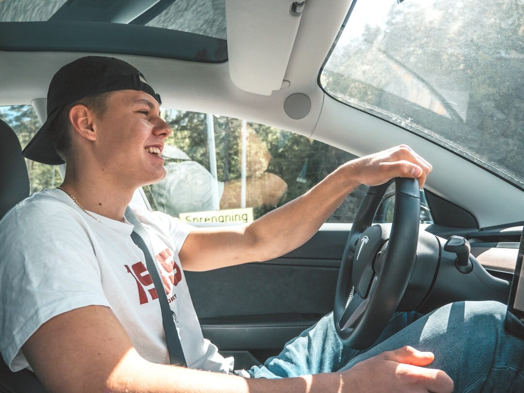 customer test driving car